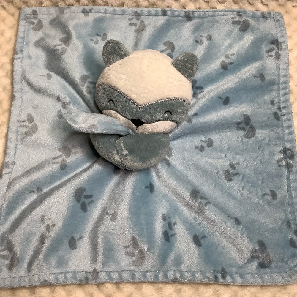 Modern Moments by Gerber Plush Blue Raccoon Lovey Security Blanket Toy